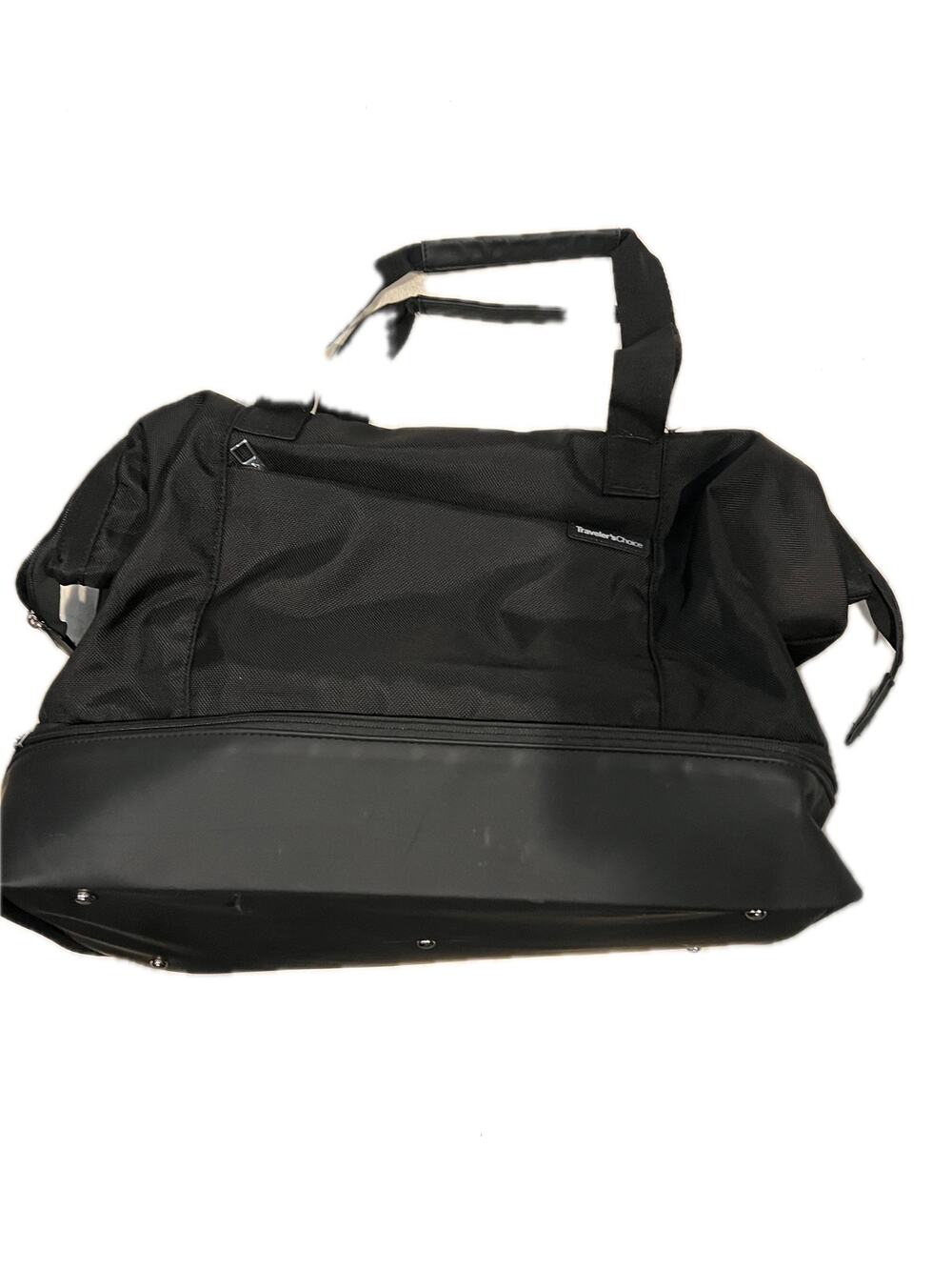 Travelers Choice Tote Bag w Hard Shell Bottom Compartment